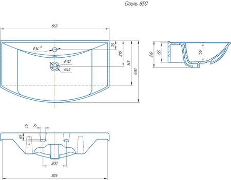 Раковина ASB-Woodline   Берта  Стиль 850 9118