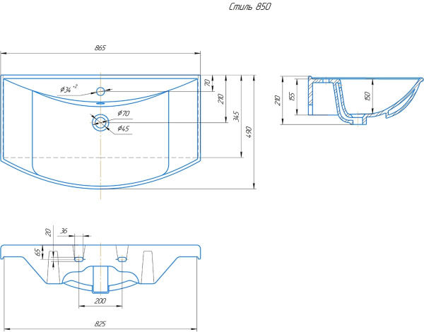 Раковина ASB-Woodline   Берта  Стиль 850 9118