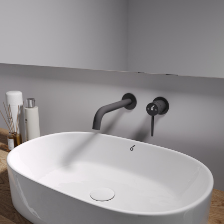 Смеситель для раковины скрытого монтажа Oliveeka OL-88869017-CR, черный матовый