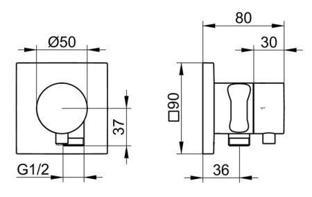 Запорный вентиль Keuco Ixmo 59549011202