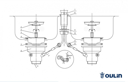 Кухонная мойка (78х47) Oulin OL-S8905
