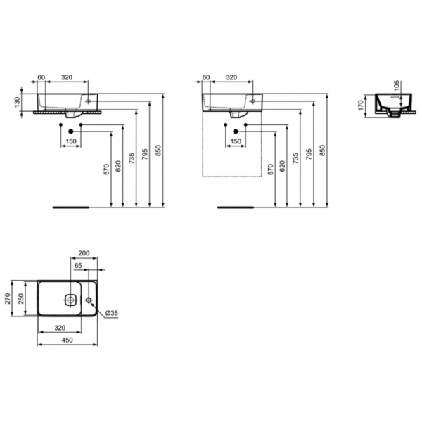 Раковина подвесная Ideal Standard Strada II 45 T299401