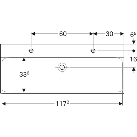 Раковина подвесная 120 см Geberit Xeno² 500.550.01.1