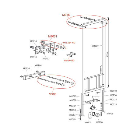 Система инсталляции для биде AlcaPlast A105/450