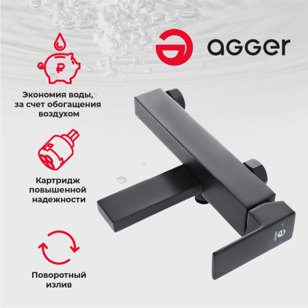 Смеситель для ванны однорычажный Agger Great A2810044 черный