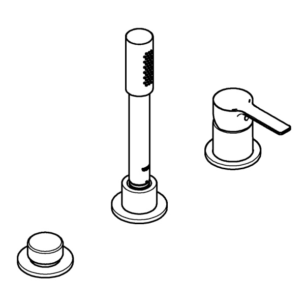 Смеситель однорычажный для ванны на 3 отверстия Grohe Lineare New 19965 001 (19965001) хром