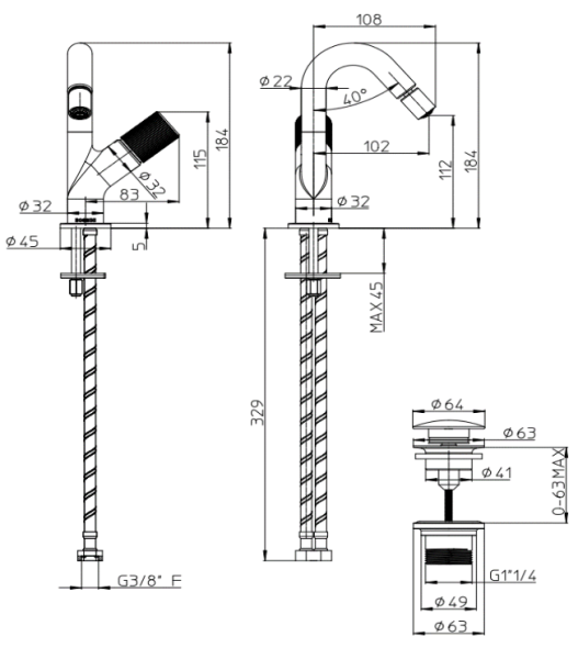 Смеситель для биде Bossini Ply Z00902.030 хром