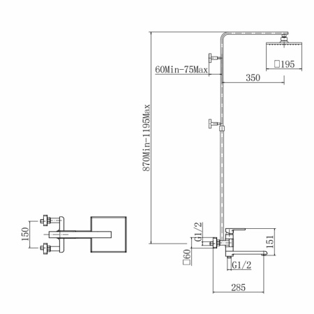 Душевая система с изливом Fashun  A2415
