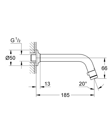 Универсальный настенный вентиль Grohe Universal 20203 000 (20203000)
