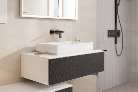 Смеситель для раковины встраиваемый Hansgrohe Metropol 32526340 шлифованный черный хром