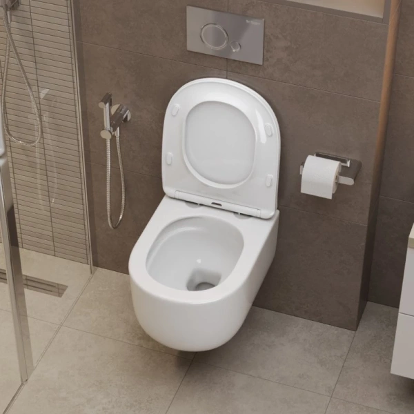 Унитаз подвесной BelBagno Soft BB084CH-TOR/SC безободковый, торнадо, с сиденьем микролифт