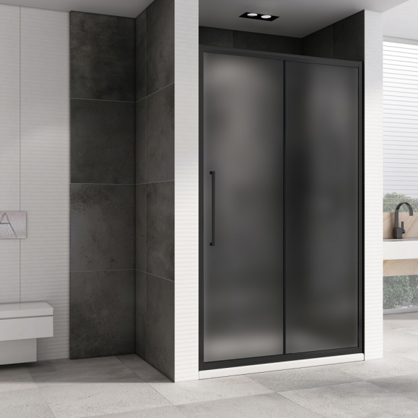 Душевая дверь (120х195) ABBER Schwarzer Diamant AG30120BMH черный, раздвижная