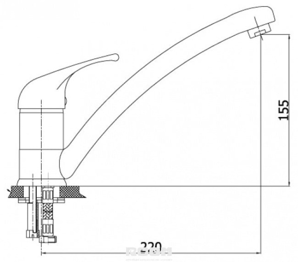 Смеситель для кухонной мойки GPD Flamengo MEB10