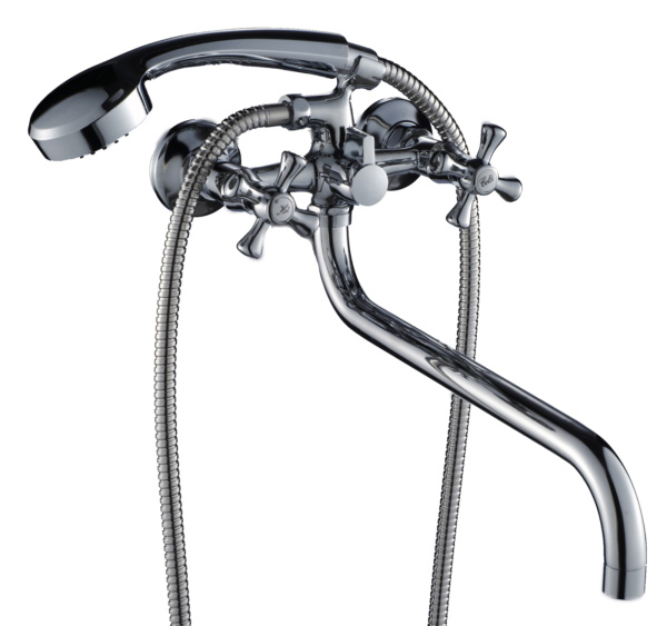 Смеситель для ванны двухвентильный универсальный с душевым набором Orange Classic M71-221cr хром