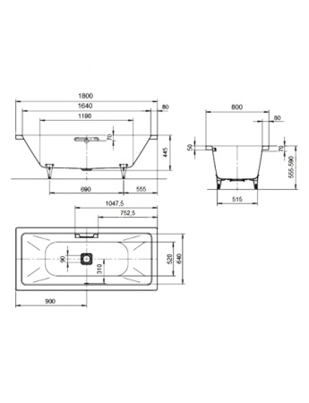 Ванна стальная (180x80) Kaldewei CONODUO 235148050001