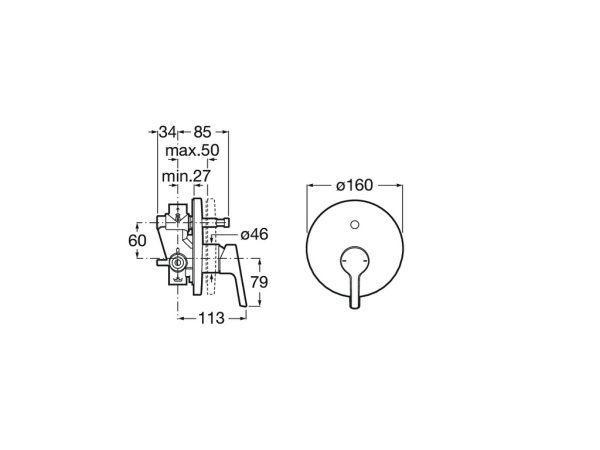 Смеситель для ванны Roca Malva 5A063BC00