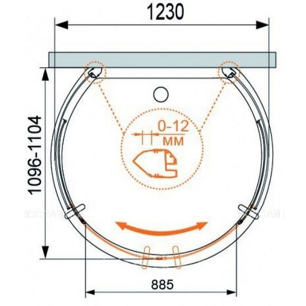 Душевой акриловый поддон (123х101) Cezares TRAY-A-MODENA-O-123/110-15-W