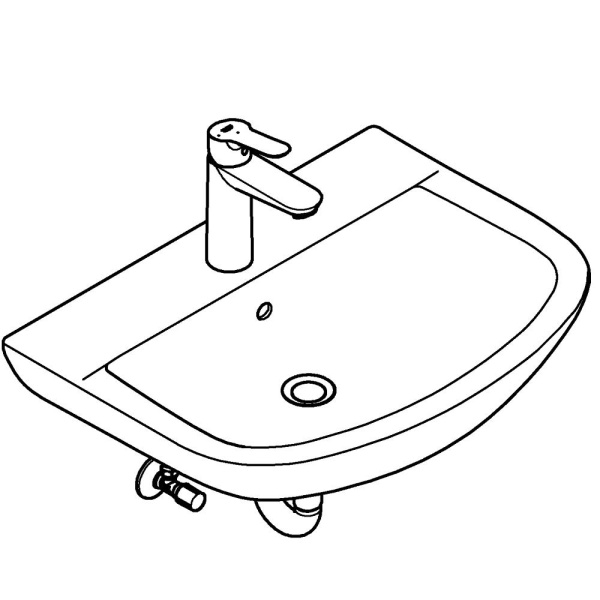 Раковина подвесная со смесителем (55х40) Grohe Bau Ceramic 39643 000 (39643000)