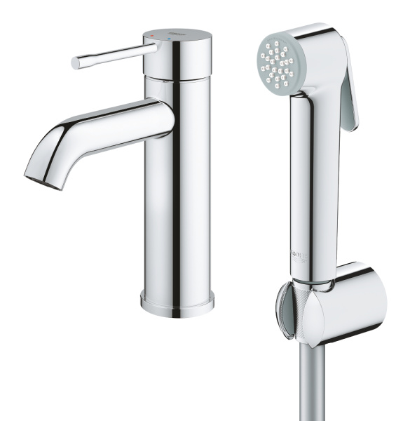 Смеситель для раковины с гигиеническим душем Grohe Essence New 24189 000 (24189000) хром