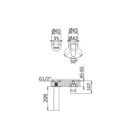 Смеситель для раковины Cezares Nautic NAUTIC-BLI2-01-W0