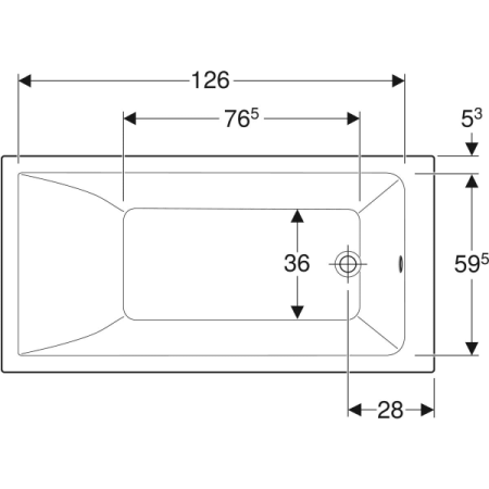 Прямоугольная ванна Geberit Renova Plan 554.300.01.1