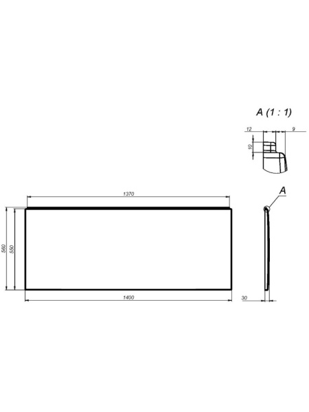 Панель фронтальная 140 см Am.Pm Gem W93A-140-070W-P белый