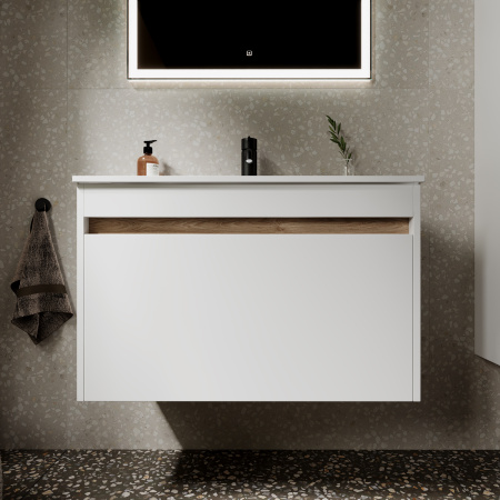 Тумба под раковину Sancos  Smart SM80W белый глянец