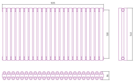 Полотенцесушитель Водяной Сунержа Эстет-00 (50х103) 23 секции Золото 03-0332-5023
