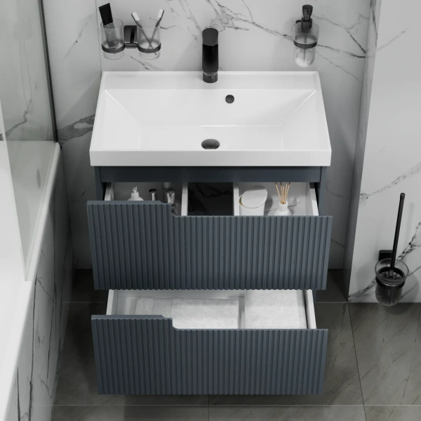 Тумба под раковину Санта Альтаир 70 700501 графит матовый