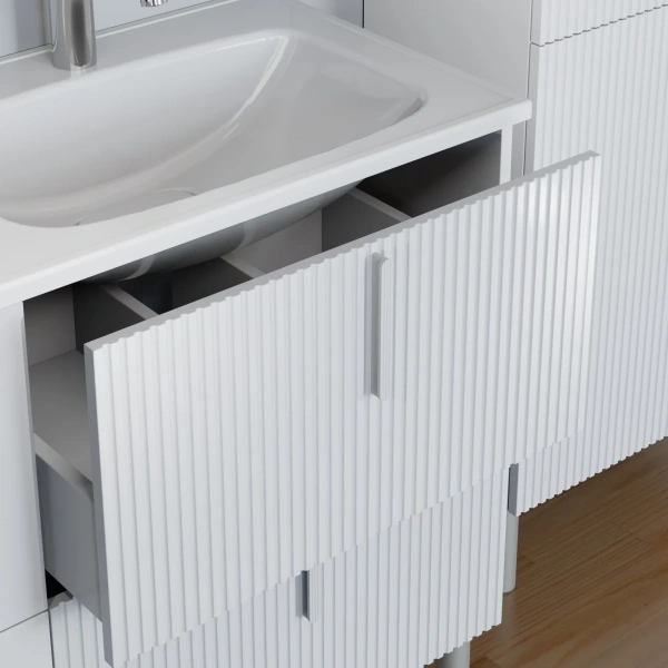 Тумба под раковину 120 Санта Вега 700451 белый глянец