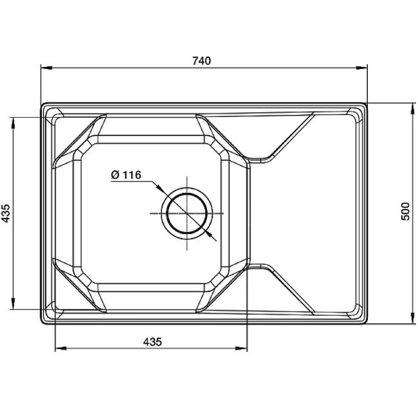 Кухонная мойка GranFest Unique 740L, U-740L топаз