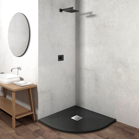 Душевой поддон из искусственного камня  (900х90) Vincea VST-4SQ9090A,  антрацит