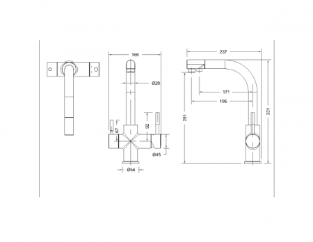 Смеситель для кухни с подключением питьевой воды Bravat Palace F729261CP-RUS