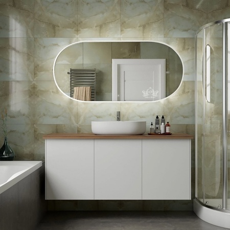 Зеркало с подсветкой Art&Max Bari White AM-Bar-700-1500-DS-F-White