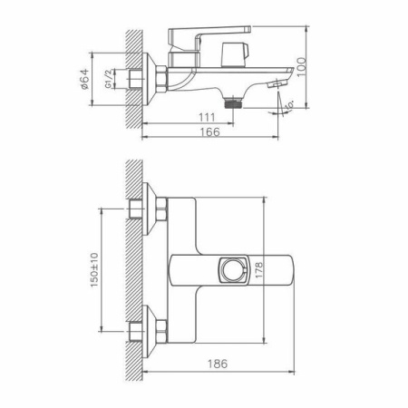 Смеситель для ванны Haiba HB60176
