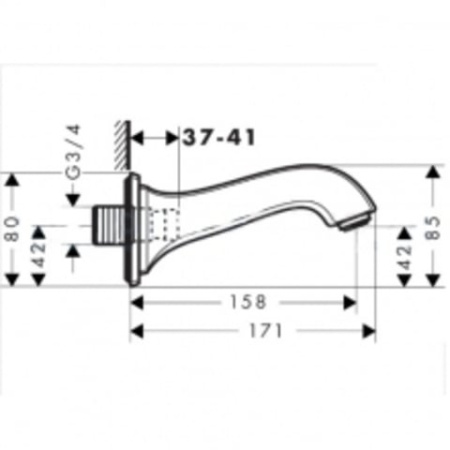 Излив для ванны Hansgrohe Metropol Classic 13425000 хром