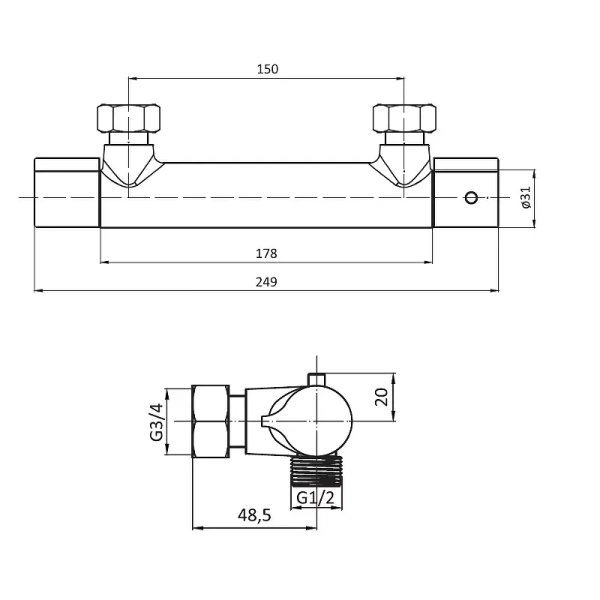 Термостат для душа Damixa Jupiter 776000000