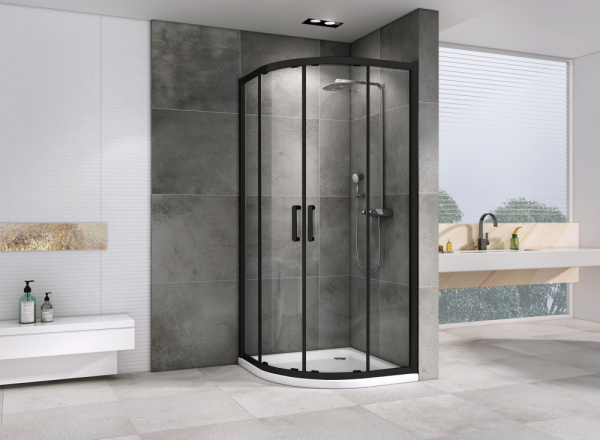 Душевой уголок (100х100) ABBER Schwarzer Diamant AG01100B черный