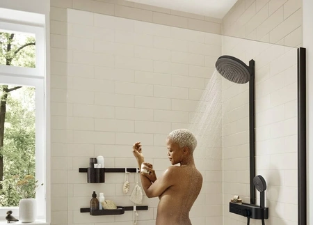 Душевая система с термостатом Hansgrohe Pulsify S 24241670 черный матовый