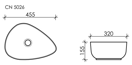 Раковина накладная (45,5х32) Ceramica Nova ELEMENT CN5026