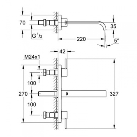 Смеситель для раковины на три отверстия Grohe Allure 20193 000 (20193000)