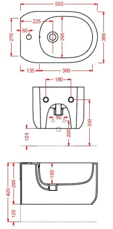 Биде подвесное Artceram Gio Evolution GIB001 01 00bi*1