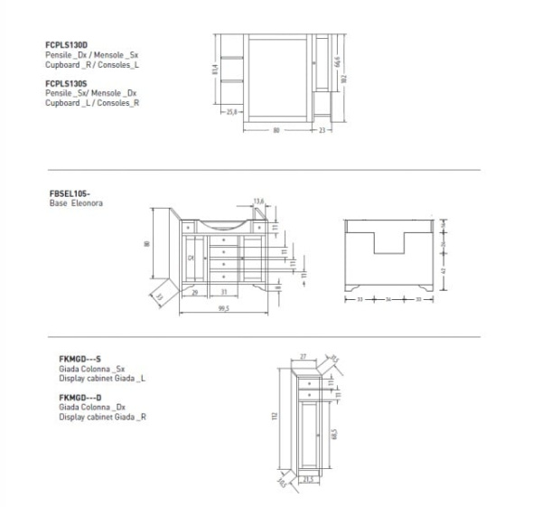 Открытые полки для Eleonora Modular EBAN Style FPNGD026-N