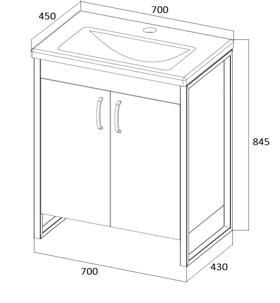 Тумба под раковину 1Marka  Grunge Loft 70Н Ц0000008499
