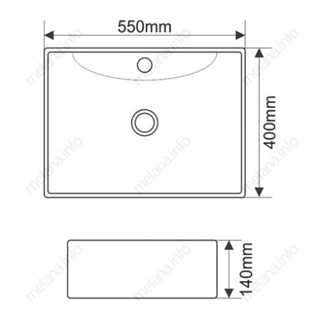 Раковина накладная (55х40) Melana 7819-805