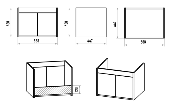 Тумба под раковину Misty Пайн 60  Э-Пай-09060-19-2По
