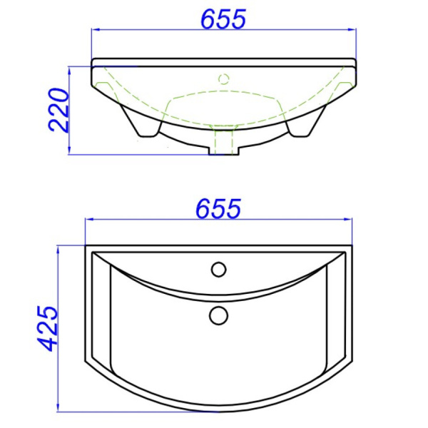 Раковины (65,5х41,5) Misty Стиль 650 4640021062296