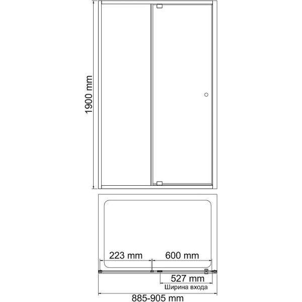 Душевая дверь WasserKRAFT Aula 90 11P04