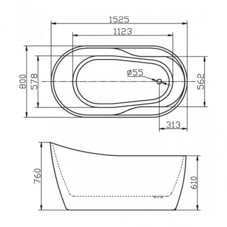 Акриловая ванна BelBagno BB301