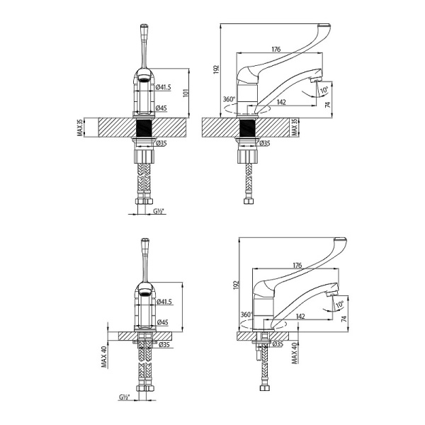 Смеситель для раковины Lemark Project LM4637C Смеситель для раковины Lemark Project LM4637C